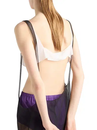 Prada Women's Crepe De Chine Top - White | Thumbnail 3