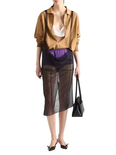 Prada Women's Crepe De Chine Top - White | Thumbnail 5