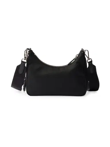 Prada Women's Re-Edition 2005 Nylon Shoulder Bag - Black Silver | Thumbnail 5 Prada Women's Re-Edition 2005 Nylon Shoulder Bag - Black Silver | Thumbnail 5