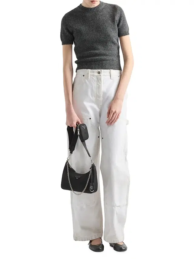 Women's Re-Edition 2005 Nylon Shoulder Bag - Black Silver