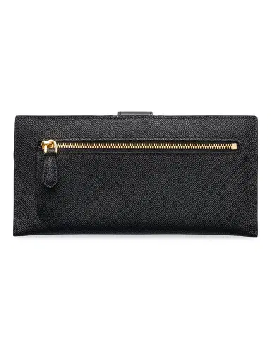 Prada Women's Large Saffiano and Leather Wallet - Black | Thumbnail 3 Prada Women's Large Saffiano and Leather Wallet - Black | Thumbnail 3