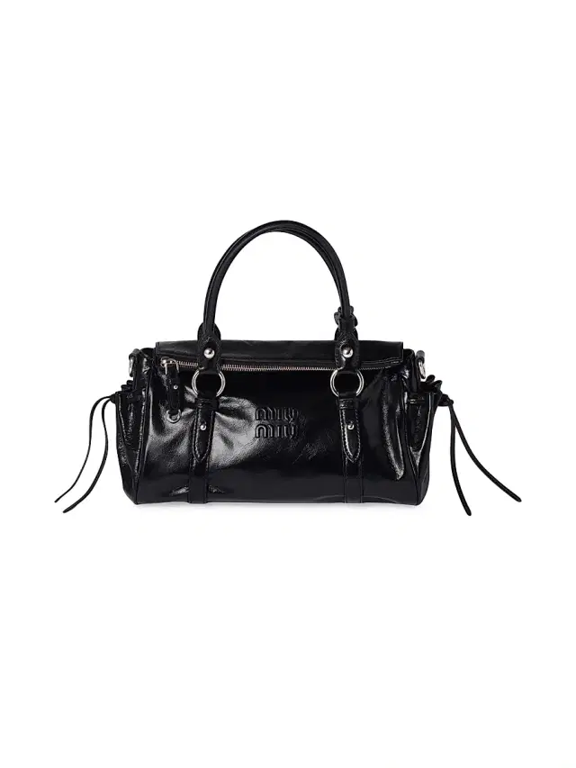 Miu Miu Women's Glossy Leather Top Handle Bag - Black