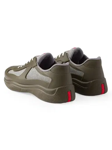 Prada Men's America's Cup Soft Rubber and Bike Fabric Sneakers - Army Green - Size 10 | Thumbnail 3 Prada Men's America's Cup Soft Rubber and Bike Fabric Sneakers - Army Green - Size 10 | Thumbnail 3