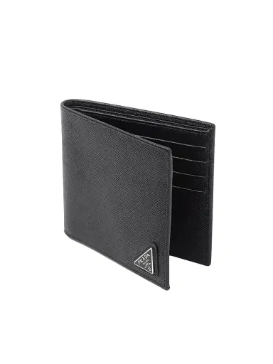 Prada Men's Saffiano Leather Wallet - Black | Thumbnail 5