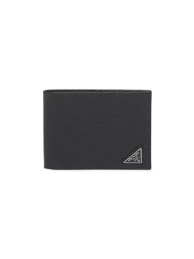 Prada Men's Saffiano Leather Wallet - Black | Thumbnail 1
