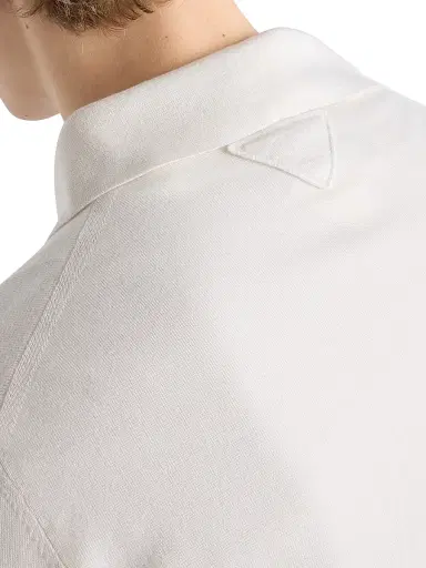 Prada Men's Cashmere and Silk Polo Shirt - White - Size 42 | Thumbnail 6 Prada Men's Cashmere and Silk Polo Shirt - White - Size 42 | Thumbnail 6