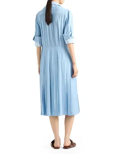 Prada Women's Pongé and Poplin Shirt Dress - Blue - Size 4 | Thumbnail 3 Prada Women's Pongé and Poplin Shirt Dress - Blue - Size 4 | Thumbnail 3