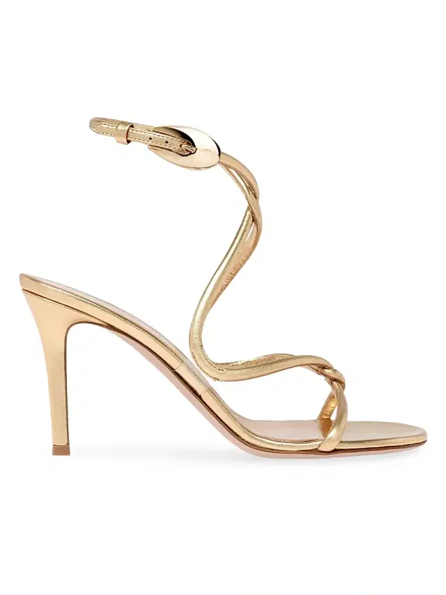 Gianvito Rossi Women's Mamba 85MM Metallic Leather Sandals - Mekong