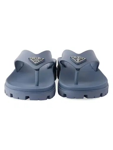Prada Men's Rubber Thong Sandals - Blue | Thumbnail 3