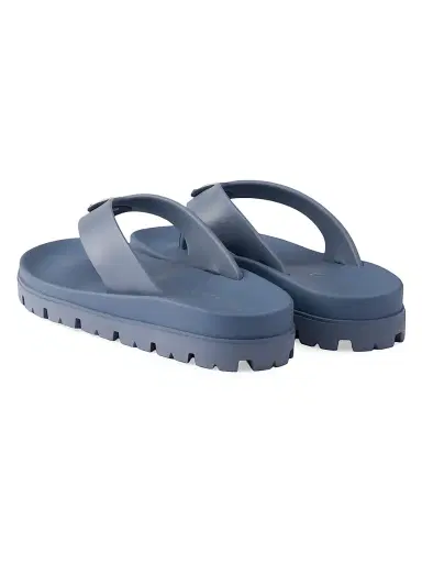 Prada Men's Rubber Thong Sandals - Blue | Thumbnail 4