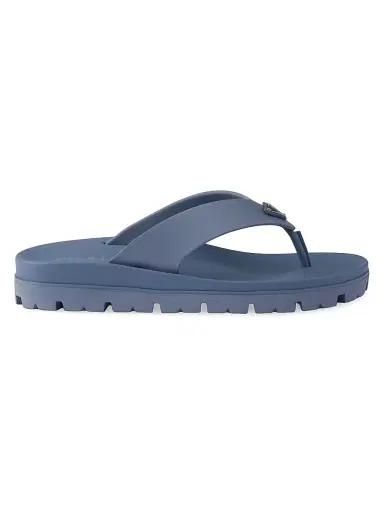 Prada Men's Rubber Thong Sandals - Blue | Thumbnail 1