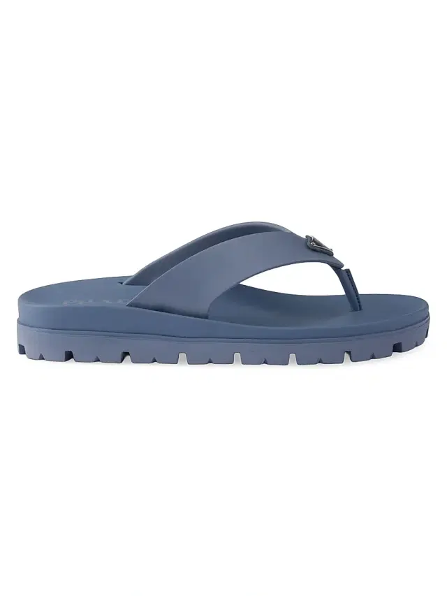 Men's Rubber Thong Sandals - Blue