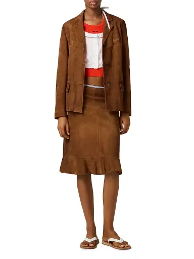 Miu Miu Women's Cotton Crew-Neck Sweater - Orange - Size 2 | Thumbnail 2