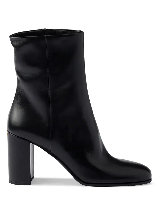 Women's Leather Booties - Black