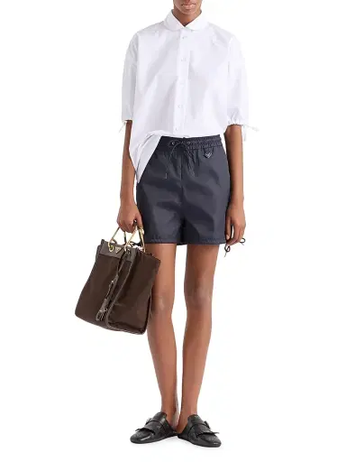 Prada Women's Re-Nylon Shorts - Blue | Thumbnail 5 Prada Women's Re-Nylon Shorts - Blue | Thumbnail 5