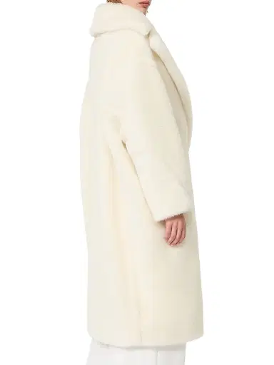 Max Mara Women's Teddy Bear Icon Coat in Alpaca and Wool - White | Thumbnail 4