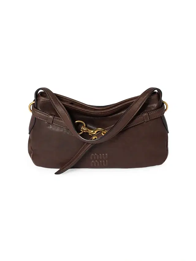 Women's Aventure Nappa Leather Shoulder Bag - Dark Brown