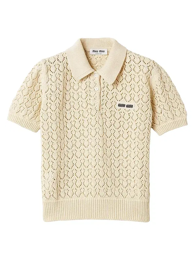 Miu Miu Women's Cotton Polo Shirt - Beige