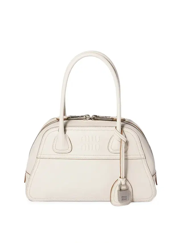 Miu Miu Women's Vivant Nappa Leather Top Handle Bag - Beige Khaki