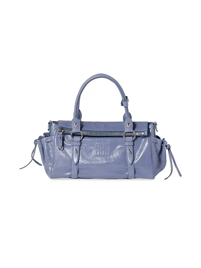 Miu Miu Women's Glossy Leather Top Handle Bag - Blue