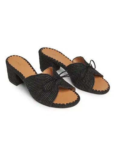 Odissì Women's Odett 45MM Bow-Detailed Woven Mules - Black - Size 10 | Thumbnail 2