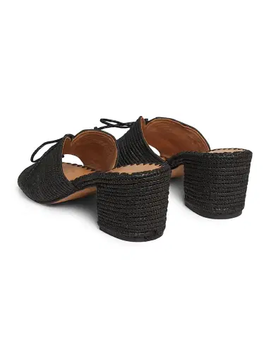 Odissì Women's Odett 45MM Bow-Detailed Woven Mules - Black - Size 10 | Thumbnail 3
