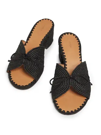 Odissì Women's Odett 45MM Bow-Detailed Woven Mules - Black - Size 10 | Thumbnail 4