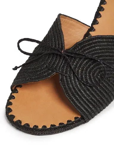 Odissì Women's Odett 45MM Bow-Detailed Woven Mules - Black - Size 10 | Thumbnail 5