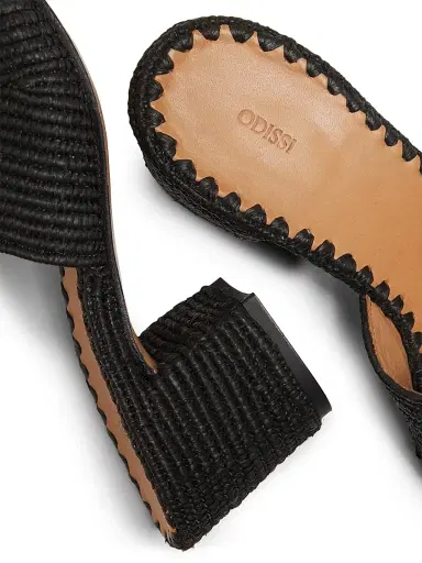 Odissì Women's Odett 45MM Bow-Detailed Woven Mules - Black - Size 10 | Thumbnail 6
