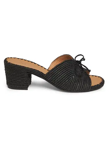 Odissì Women's Odett 45MM Bow-Detailed Woven Mules - Black - Size 10 | Thumbnail 1