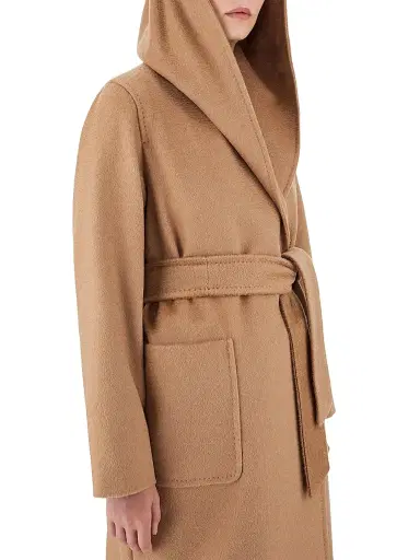 Max Mara Women's Rialto Camel Hair Hooded Wrap Coat | Thumbnail 5 Max Mara Women's Rialto Camel Hair Hooded Wrap Coat | Thumbnail 5