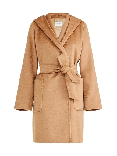 Max Mara Women's Rialto Camel Hair Hooded Wrap Coat | Thumbnail 1 Max Mara Women's Rialto Camel Hair Hooded Wrap Coat | Thumbnail 1