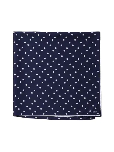 Prada Women's Printed Silk Twill 90CM Square Scarf - Blue | Thumbnail 2 Prada Women's Printed Silk Twill 90CM Square Scarf - Blue | Thumbnail 2