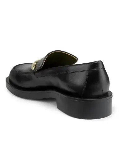 Maria Luca Women's Noemi Leather Chain Loafers - Black - Size 11 | Thumbnail 3