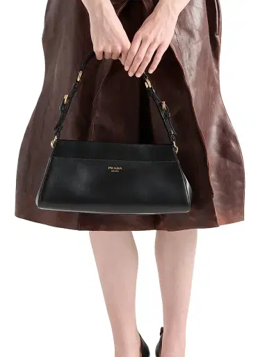 Prada Women's Leather Midi Skirt - Brown | Thumbnail 5 Prada Women's Leather Midi Skirt - Brown | Thumbnail 5