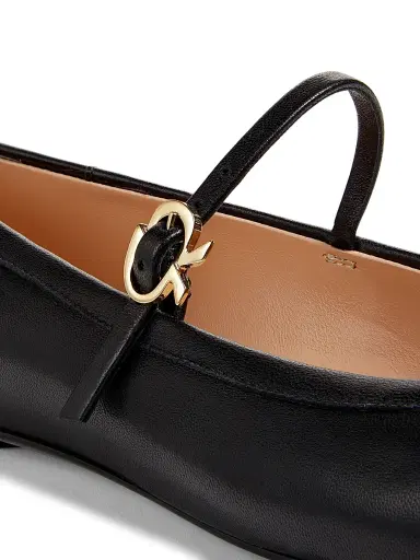 Gianvito Rossi Women's Carla Leather Ballet Flats - Black | Thumbnail 5