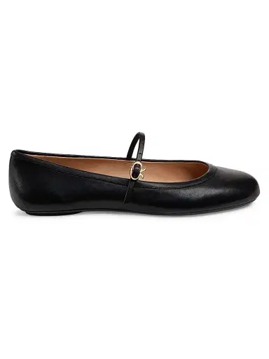 Gianvito Rossi Women's Carla Leather Ballet Flats - Black | Thumbnail 1