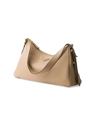 Prada Women's Aimée Large Leather Shoulder Bag - Dark Beige | Thumbnail 2 Prada Women's Aimée Large Leather Shoulder Bag - Dark Beige | Thumbnail 2
