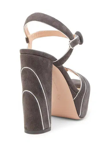Gianvito Rossi Women's 0MM Suede Platform Sandals - Silver Lapis | Thumbnail 3