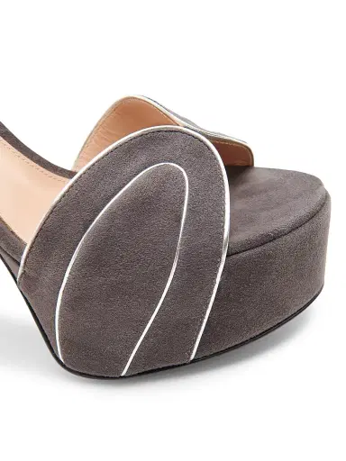 Gianvito Rossi Women's 0MM Suede Platform Sandals - Silver Lapis | Thumbnail 5
