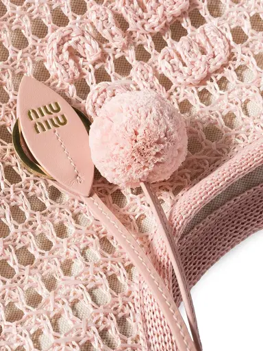 Miu Miu Women's Ivy Raffia Crochet Shoulder Bag | Thumbnail 5 Miu Miu Women's Ivy Raffia Crochet Shoulder Bag | Thumbnail 5