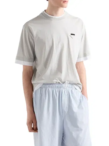 Prada Men's Cotton T-Shirt - Grey - Size XXXL | Thumbnail 2