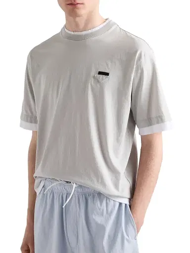 Prada Men's Cotton T-Shirt - Grey - Size XXXL | Thumbnail 3