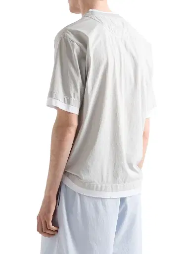 Prada Men's Cotton T-Shirt - Grey - Size XXXL | Thumbnail 4