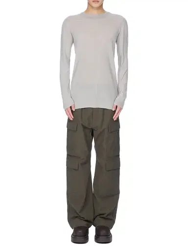 Rick Owens Men's Biker Level Cashmere Crewneck Sweater - Pearl - Size XXL | Thumbnail 2