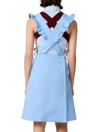 Miu Miu Women's Poplin Apron Dress - Blue - Size 2 | Thumbnail 3