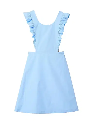 Miu Miu Women's Poplin Apron Dress - Blue - Size 2 | Thumbnail 1
