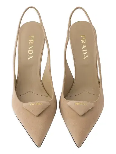 Prada Women's Suede 75MM Slingback Pumps - Beige Khaki | Thumbnail 2 Prada Women's Suede 75MM Slingback Pumps - Beige Khaki | Thumbnail 2