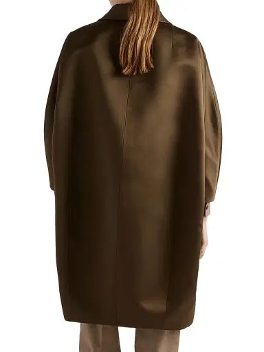 Prada Women's Single-Breasted Double Satin Coat - Green - Size 2 | Thumbnail 3 Prada Women's Single-Breasted Double Satin Coat - Green - Size 2 | Thumbnail 3