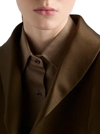 Prada Women's Single-Breasted Double Satin Coat - Green - Size 2 | Thumbnail 5 Prada Women's Single-Breasted Double Satin Coat - Green - Size 2 | Thumbnail 5